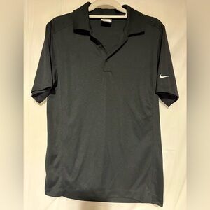 Nike Black Short-Sleeve Polo with White Swoosh